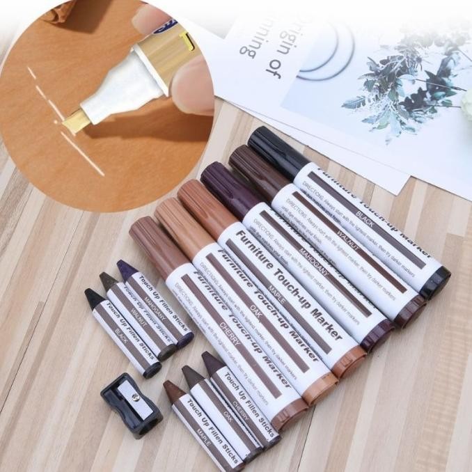 

Promo!! Spidol Pewarna Kayu Wood Repair Sticks Marker 6 Pcs Reparasi Furniture