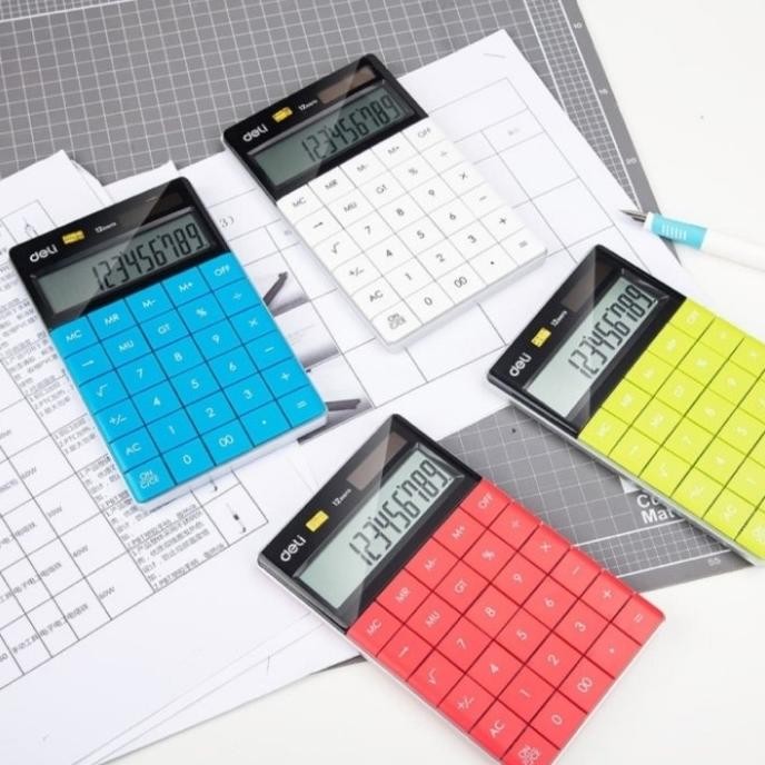 

NEW DELI E1589 White Calculator/kalkulator Modern ORIGINAL Garansi 12Digit
