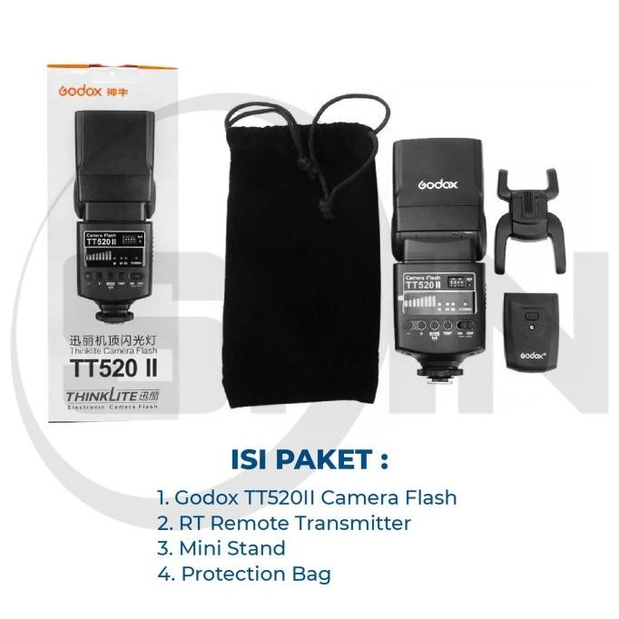Murah Flash Godox TT520 II plus Wireless Trigger Speedlite kamera mirrorless Non COD