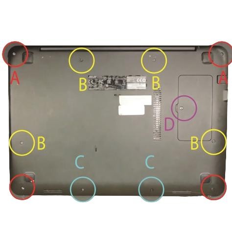 Baut Panjang Asus X455L Baut Casing Laptop Asus X455La, X455Ld