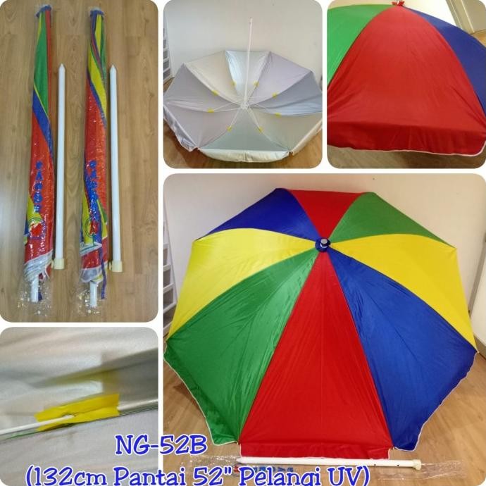 Murah Payung UV Pelangi Tenda Pantai Warna Warni Nagoya Umbrella NG52B Non COD