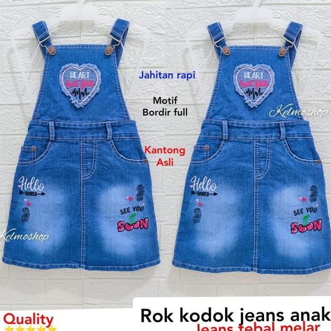 RKPD/wearpack/overall/jumsuit/rok kodok pendek jeans anak perempuan/fashion jeans/baju anak jeans 3-