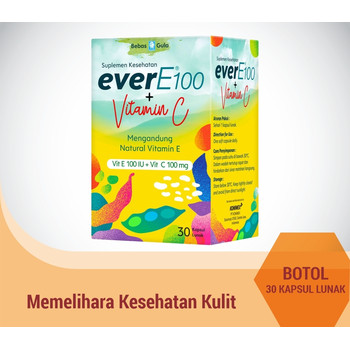everE100 + Vitamin C botol 30 kapsul lunak