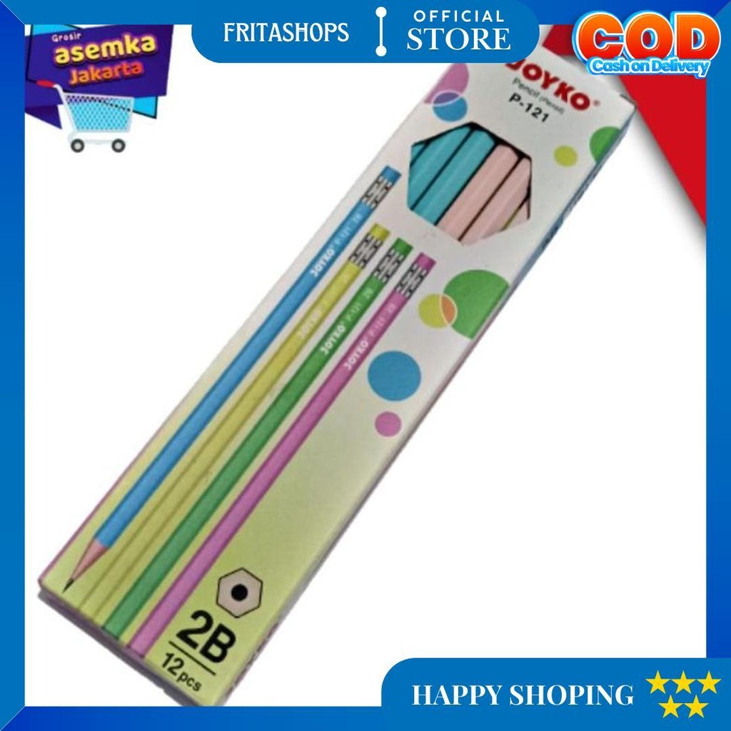 

Pensil 2B Joyko P-121 Clean Eraser Ada Penghapus 12Pcs D Promo 4.4