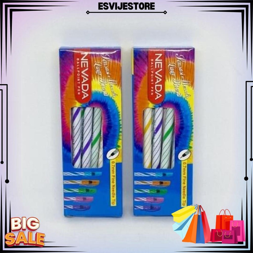 

(1Pak) Kingsman - Promo 12 Pcs Pulpen Bolpen Rainbow Ulir - Tinta Hitam Nevada Bolpenku Gm Spin D Promo 4.4