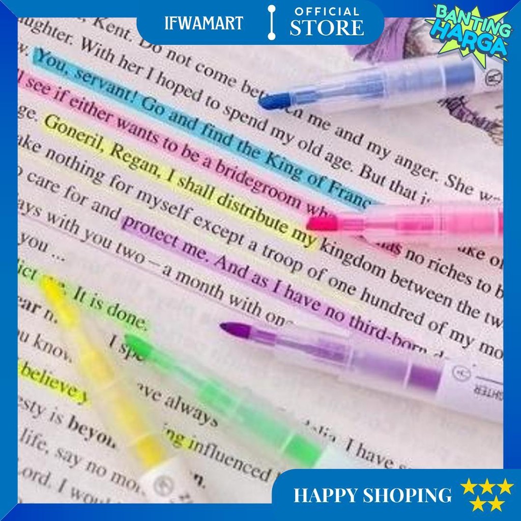 

Highlighter 2 Sisi 6 Warna/Stabilo 6 Pcs/ D Best Seller