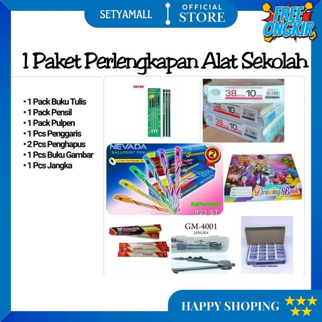 

1 Paket Perlengkapan Alat Sekolah D Terlaris