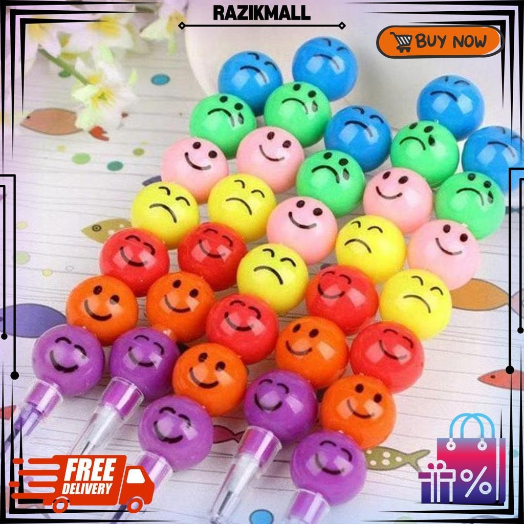 

7Pcs Pensil Warna Rainbow 1 Set Isi 7 Warna / Krayon Warna-Warni Disusun Emoticon Pelangi D Sale