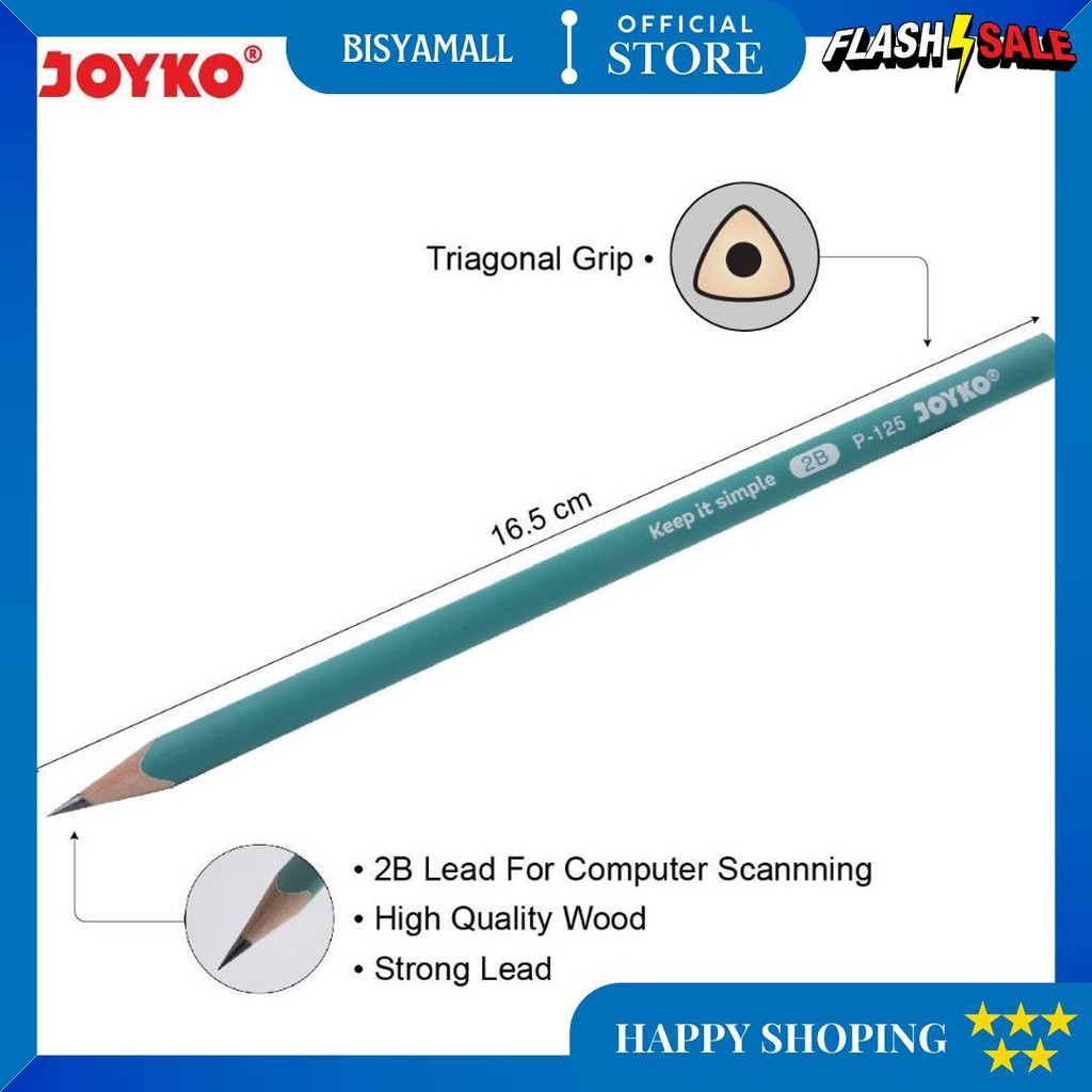 

Joyko Pencil Pensil Kayu Joyko 2B Komputer Ujian P-125 1 Lusin [12Pcs] D Sale