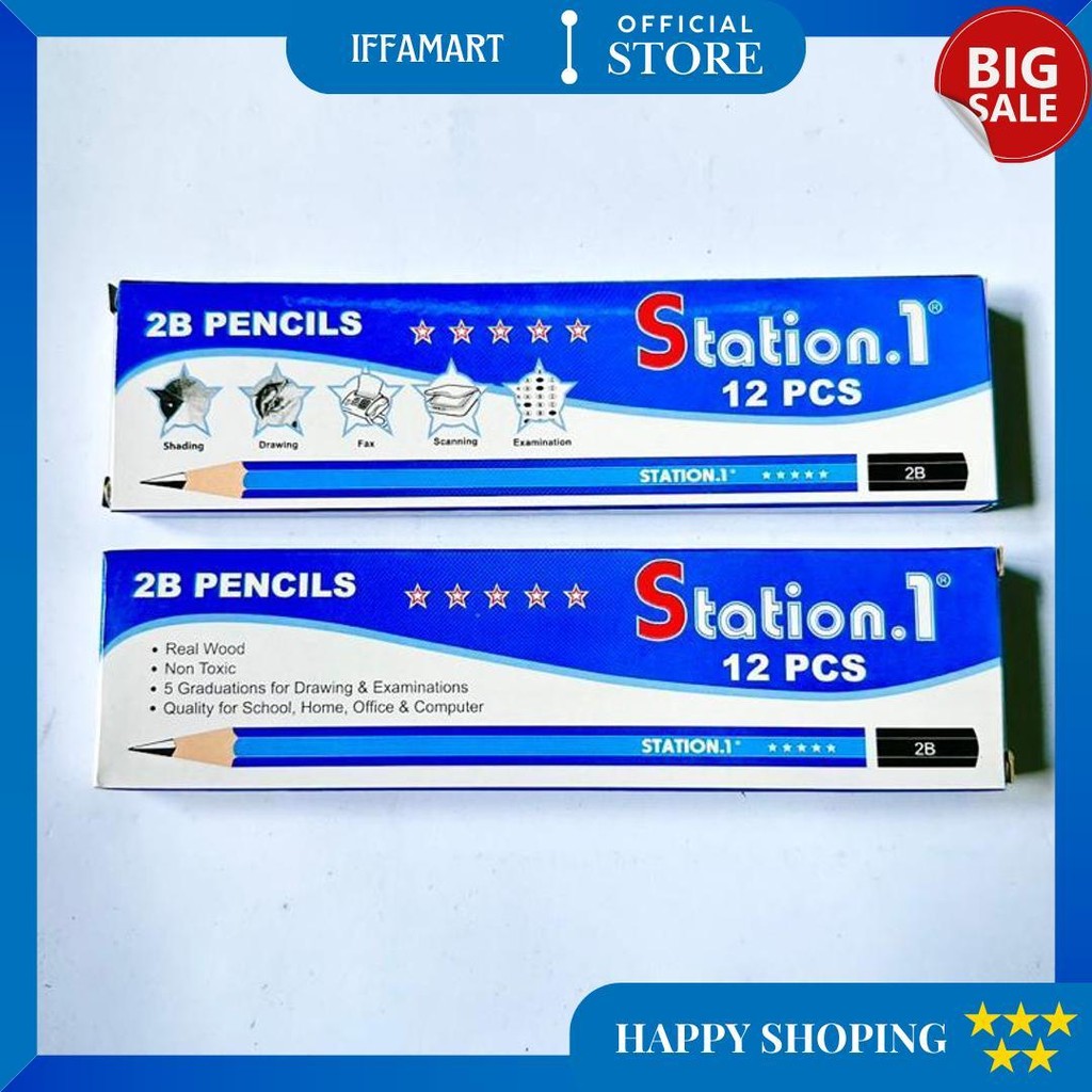 

Pensil 2B Station 1 Biru Isi 12 Pcs D Sale