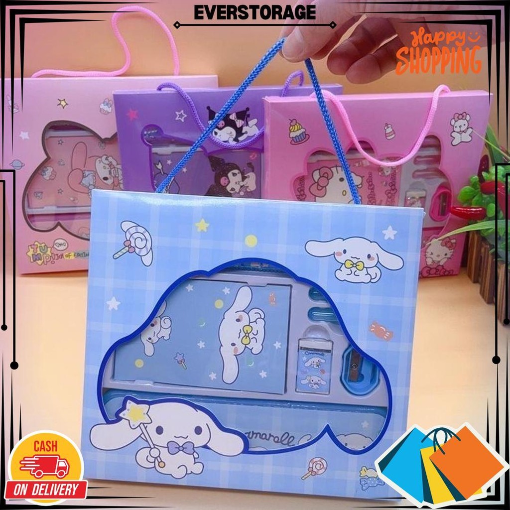

(Yunita) (8Pcs) Set Alat Tulis Perlengkapan Sekolah Sanrio Alat Tulis 8 In 1 Tempat Pensil Penghapus Penggaris Rautan Cinnamorooll Kuromi Melody Kado Anak Sekolah D Sale