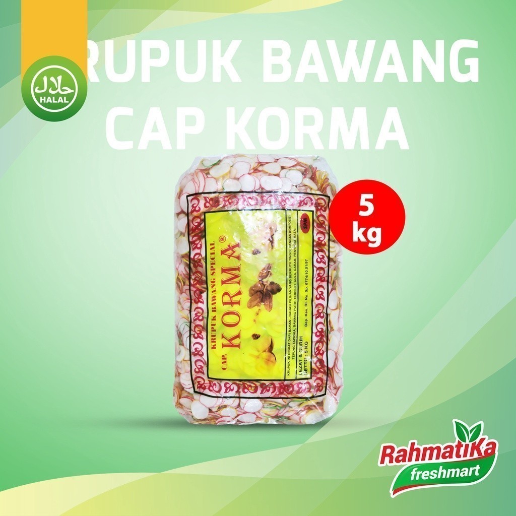 

Kerupuk Bawang Spesial Warna-Warni Cap Korma 5 Kg (Mentah)