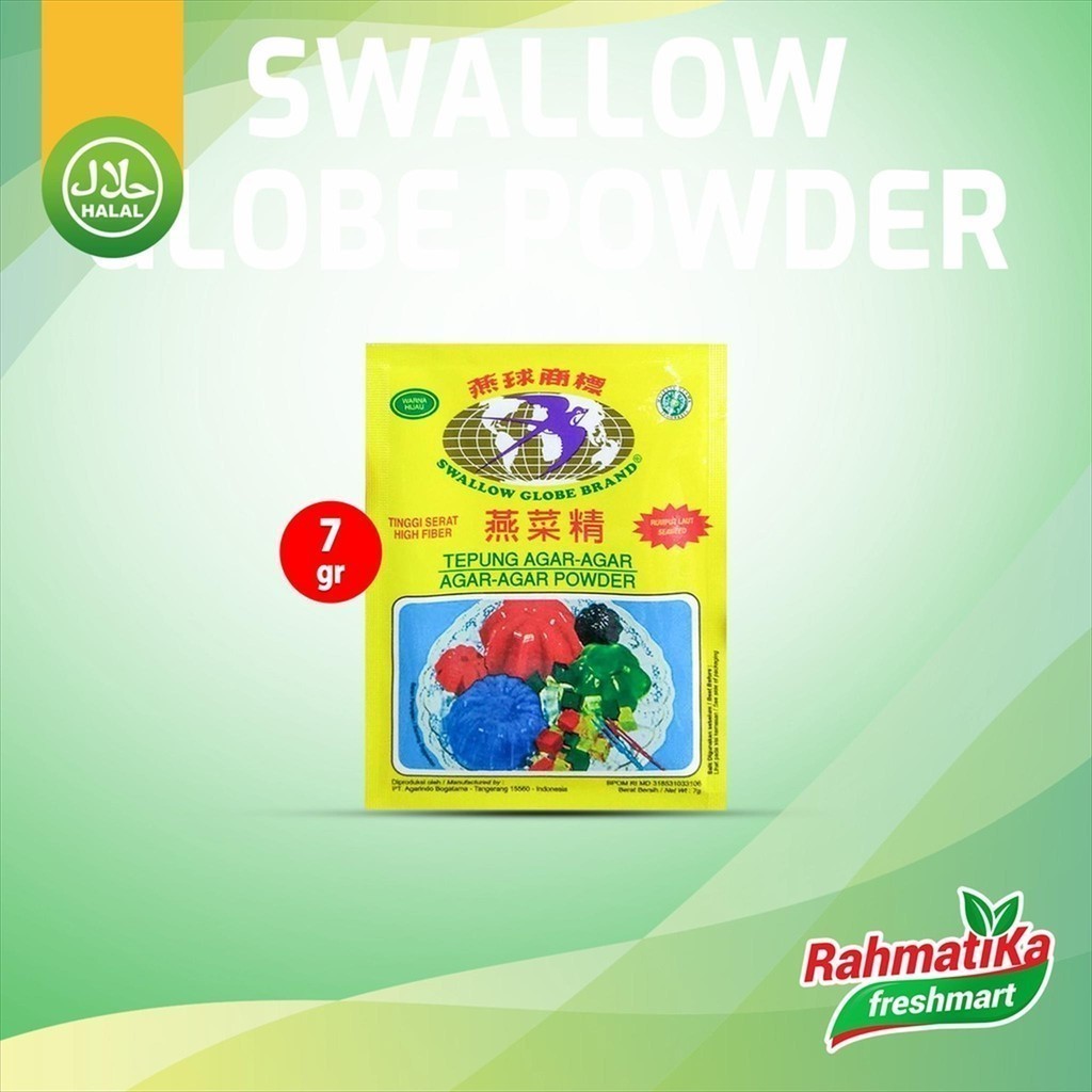

Agar-Agar Powder Swallow Globe Warna Hijau 7 gram