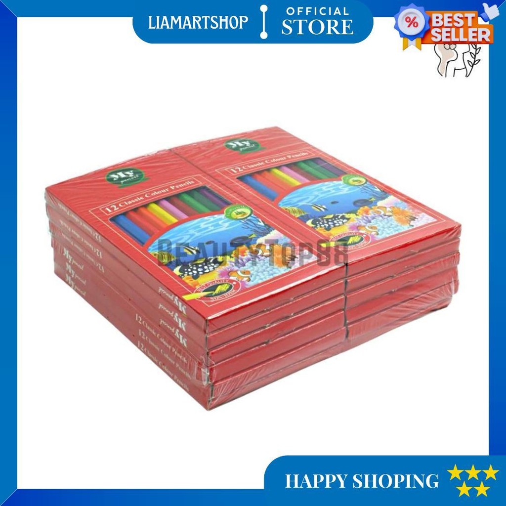 

Pensil 12 Warna Panjang My Pencil / Color Pencil Paper Box Classic / Coloring Set Anak Anak D Termurah