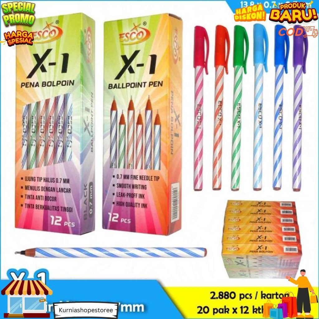 

Pulpen Stark 1 Pack Isi 12Pcs Ballpoint Lilin Tinta Hitam Murah D Terlaris