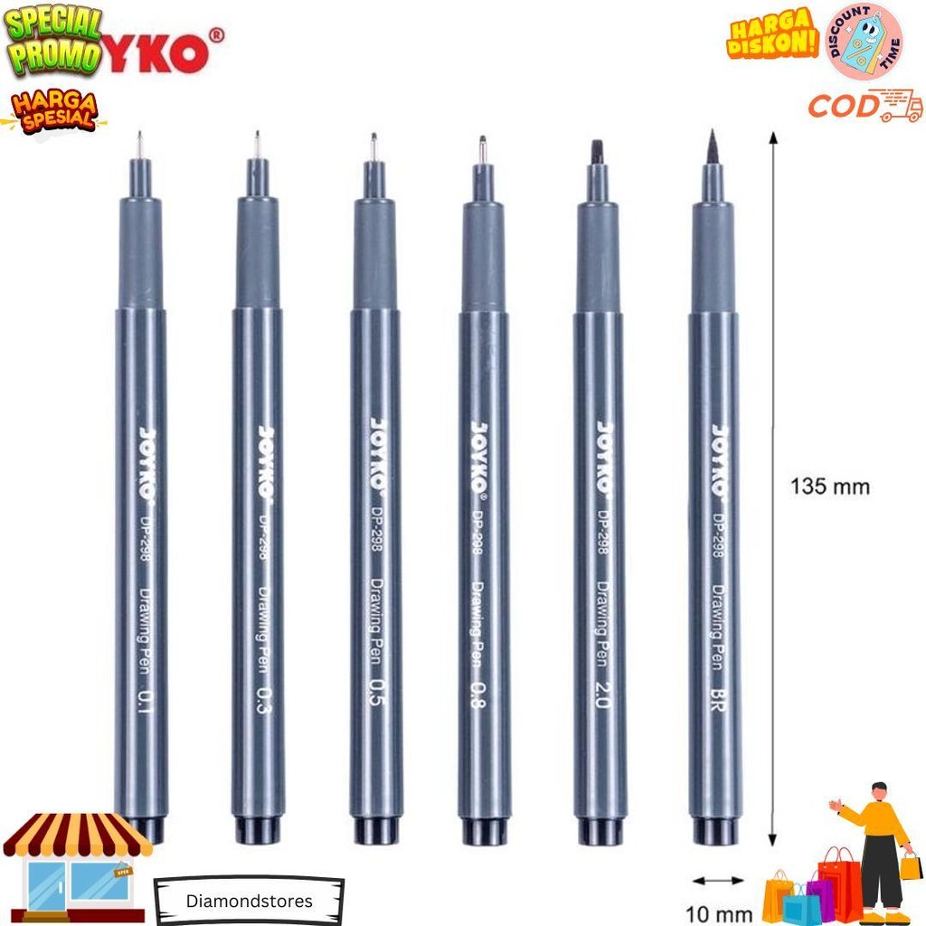

Drawing Pen Pena Gambar Joyko Dp-298S 1 Set 6 Pcs D Promo 4.4