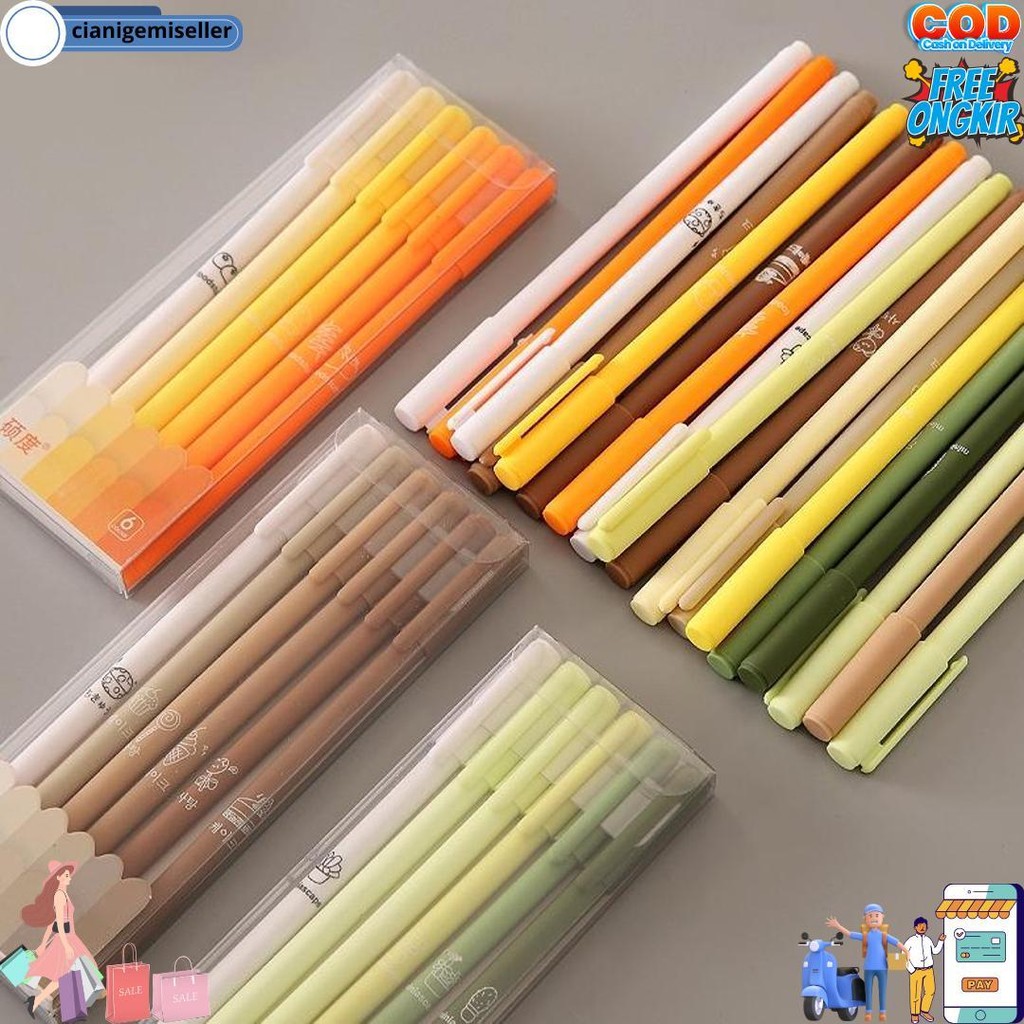

1 Set 6Pcs Pulpen Gel Aesthetic Polos Warna Pastel Matte 0,5 Mm Lg D Best Seller