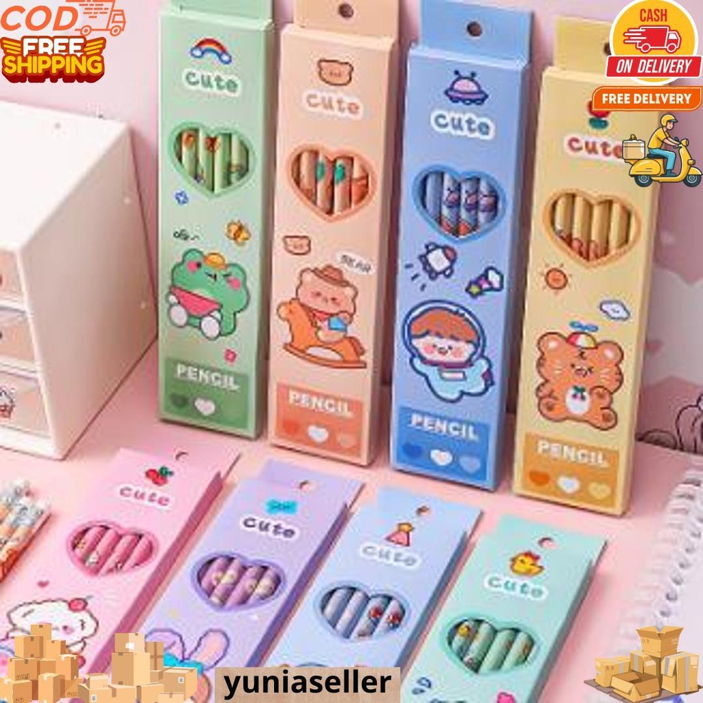 

Terlaris !!! Pensil Cute 1 Set Isi 6Pcs Dengan Penghapus / Alat Tulis Sekolah Anak 6In1 Pensil Bergambar Karakter Unik Lucu D Gratis Ongkir