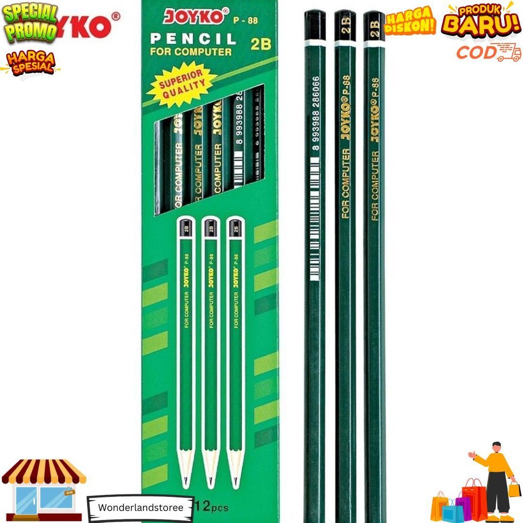 

(12Pcs) Pensil 2B Handy Pencil P90 / P91 / P92 / P98 / P101 / P-88 2B Joyko D Terlaris