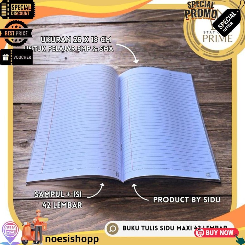 

Buku Tulis Sinar Dunia / Sidu Maxi 42 Lembar (1 Pack Isi 5 Buku) D Cod