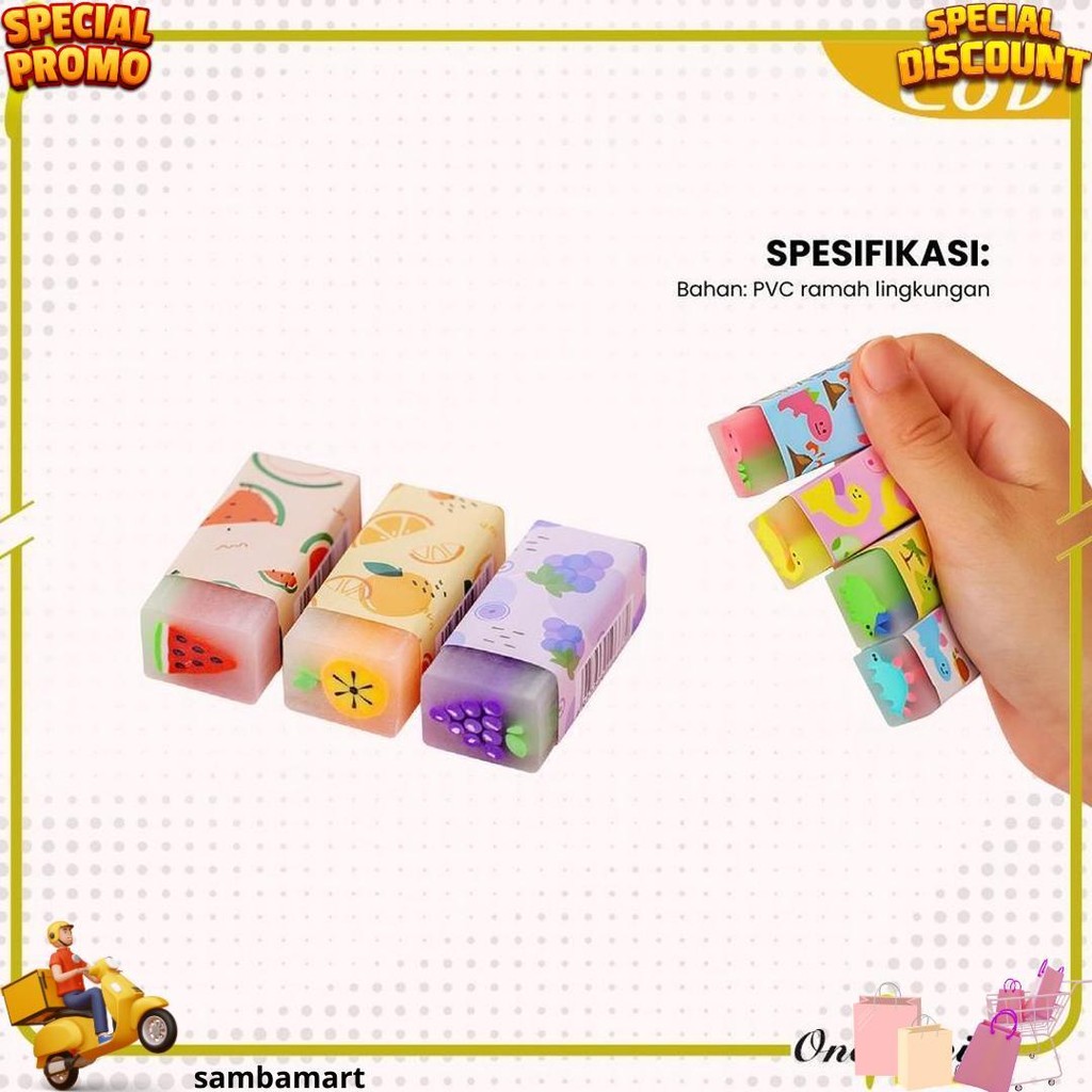 

One-A74 Penghapus Pensil Karakter Motif Kartun Eraser Pencil Warna Warni Lucu / Alat Tulis Penghapus Karet Perlengkapan Sekolah Anak D Sale