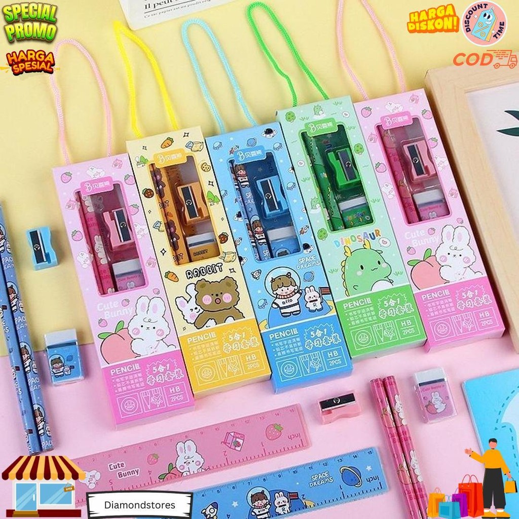

Dp Stationery Karakter Tulis Set 5In1 Alat Tulis Anak Sekolah Penghapus Penggaris Pensil Serutan Karakter Lucu Set Alat Tulis Anak Motif Kartun D Cod