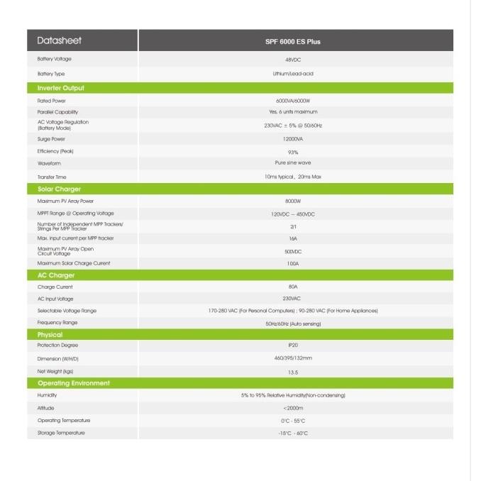 Murah Terbaru Growatt Spf 6000 Es Plus Offgrid Hybrid Inverter