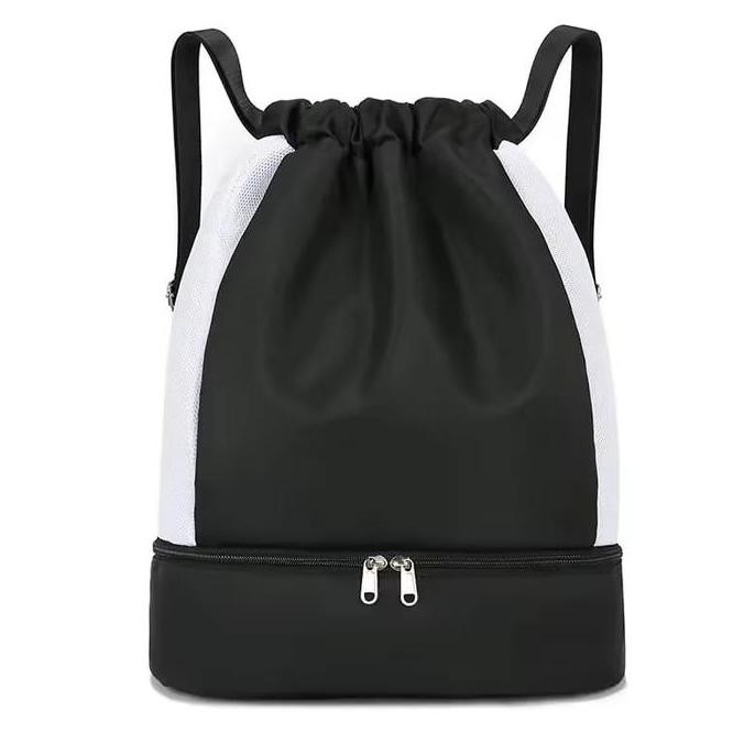 Tas Olga Serut Nilon Waterproof Tas Ransel Wanita Pria Kapasitas Besar Ransel Olahraga Kekinian Tas 