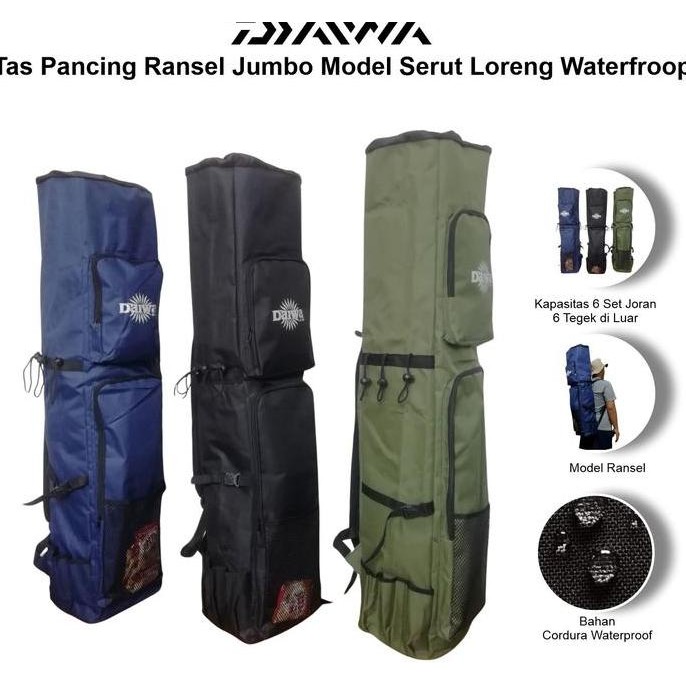 Tas Pancing Ransel Daiwa Model Serut Jumbo Anti Air Co