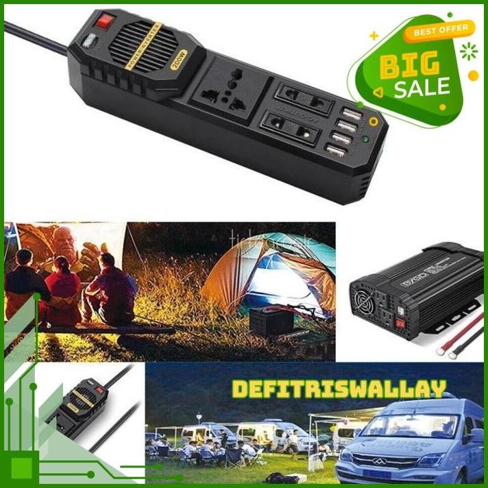 CONVERTER LISTRIK MOBIL CAR POWER INVERTER DC 12 TO AC 220V 200W BYGD TERBAIK