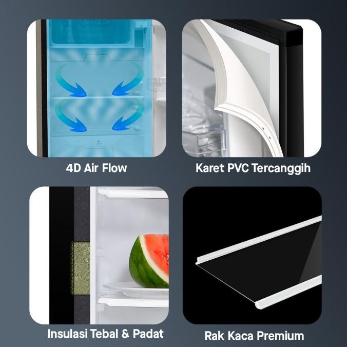 Murah Sanken Kulkas 2 Pintu SK-V235A-BB Refrigerator 230 L Non COD