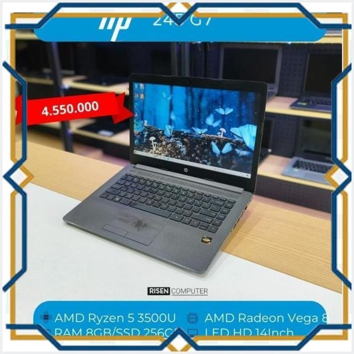 [SLS] LAPTOP HP 245 G7 AMD RYZEN 5 3500U RAM 8GB SSD 256GB HD 14INCH NOTEBOOK SECOND SEKEN BEKAS MUR
