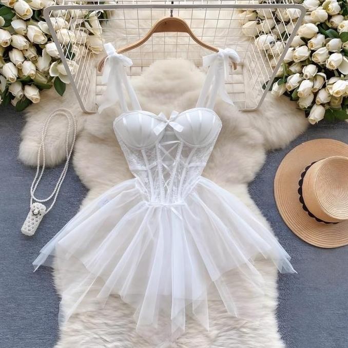 Luckymm Sleepwear Dress Lingeri Wanita Bahan Nilon 405