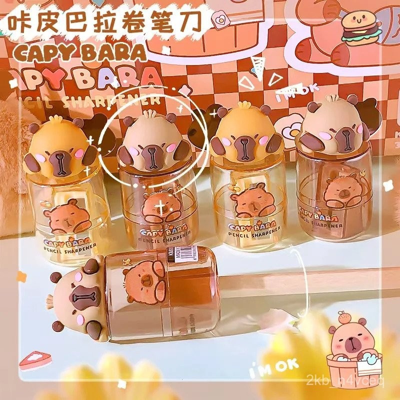 

2Pcs/Set Kawaii Capybara Pencil Sharpener Creative Cartoon Pencil Sharpener Office School Supplies Student Stationery Gifts ABVP