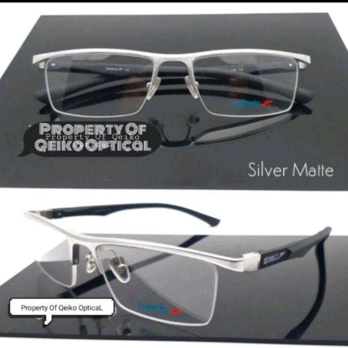 new  Frame Kacamata Minus Pria Titanium Carbon Speedo s55 Half Sporty Elega