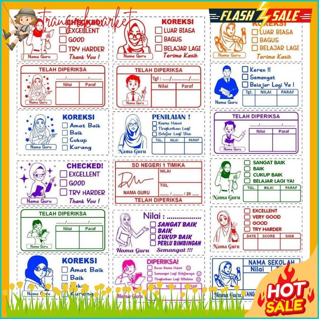 

Stempel Nilai Guru / Penilaian / Koreksi / Checked Diskon Setengah Harga