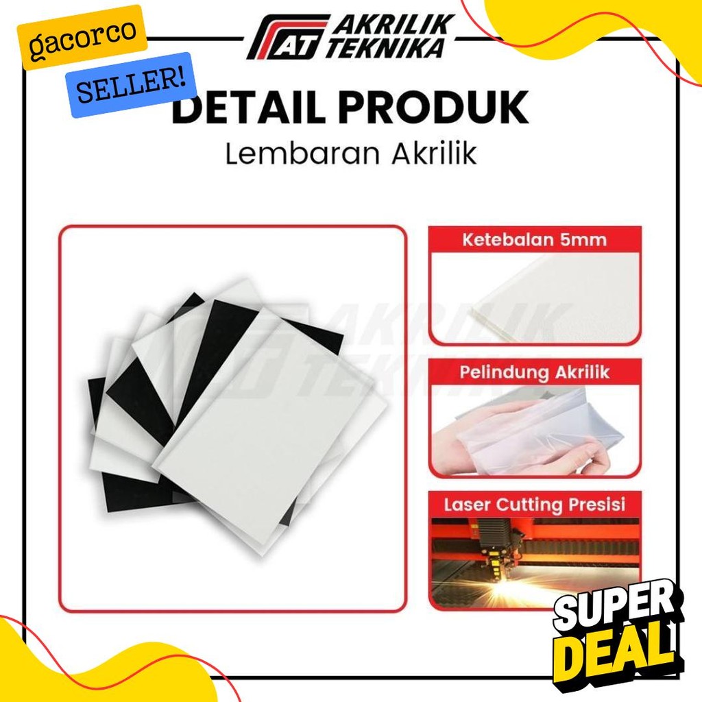 

Lembaran Akrilik A3 5Mm / Acrylic Sheet Clear / Akrilik Bening Hitam Putih Terlengkap Dan Termurah