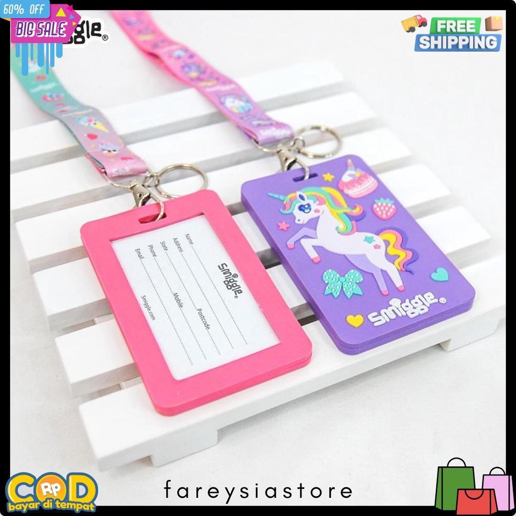 

Smiggle Bag Tag Card Holder Dengan Tali Lanyard Diskon Setengah Harga