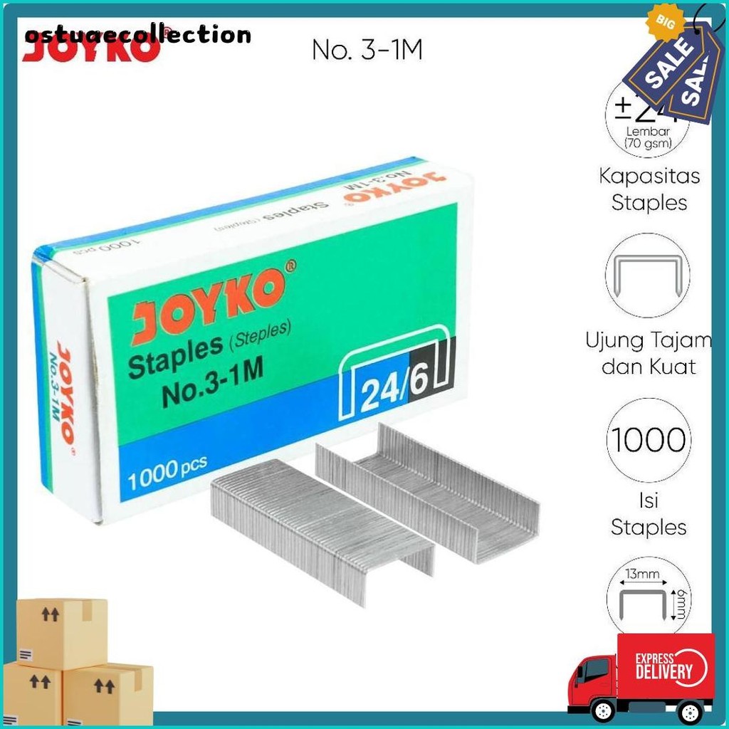 

Joyko Staples No.3 Isi Stepler Besar Hekter Joyko No.3-1M [20Pcs] Terlengkap Dan Termurah