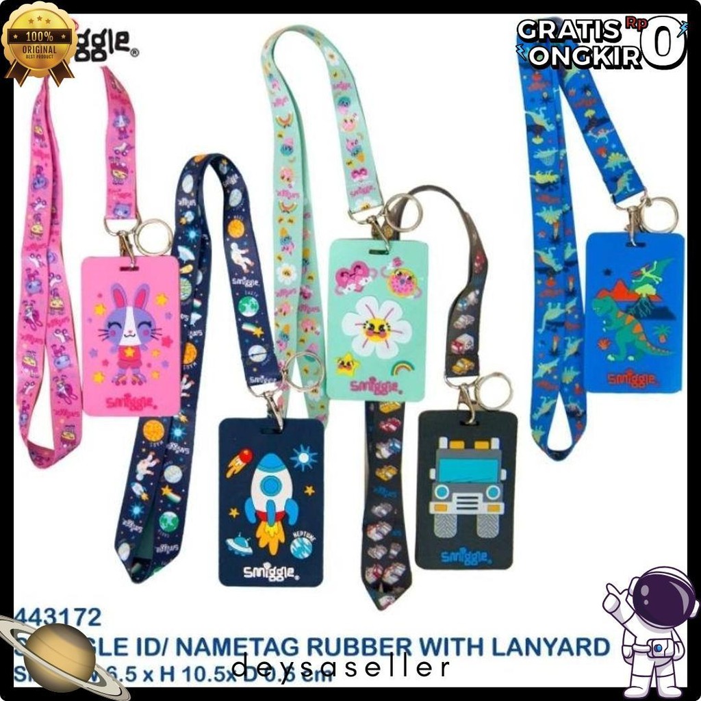 

Smiggle Bag Tag Card Holder Dengan Tali Lanyard Diskon Setengah Harga