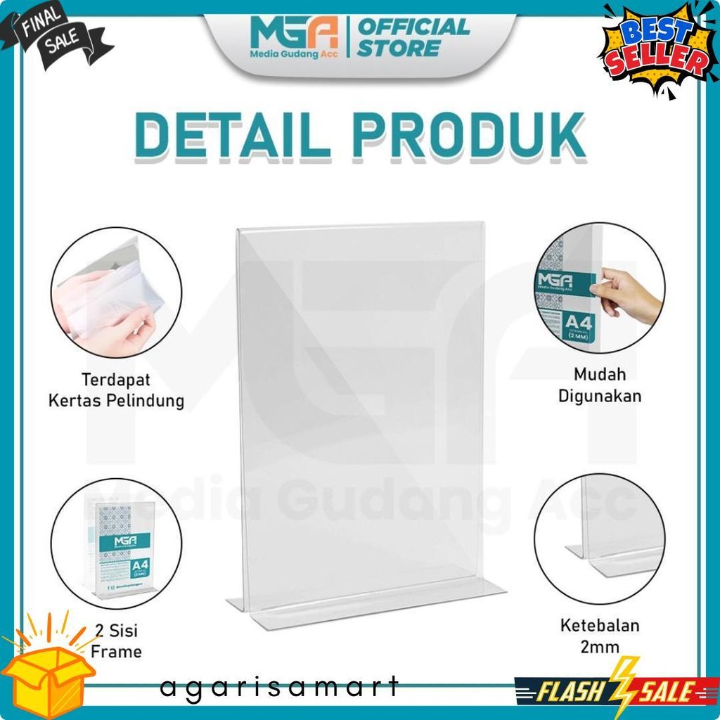 

Tempat Brosur A4 2Mm Portrait 2 Sisi / Tent Holder / Tent Card Stand Akrilik Terlengkap Dan Termurah