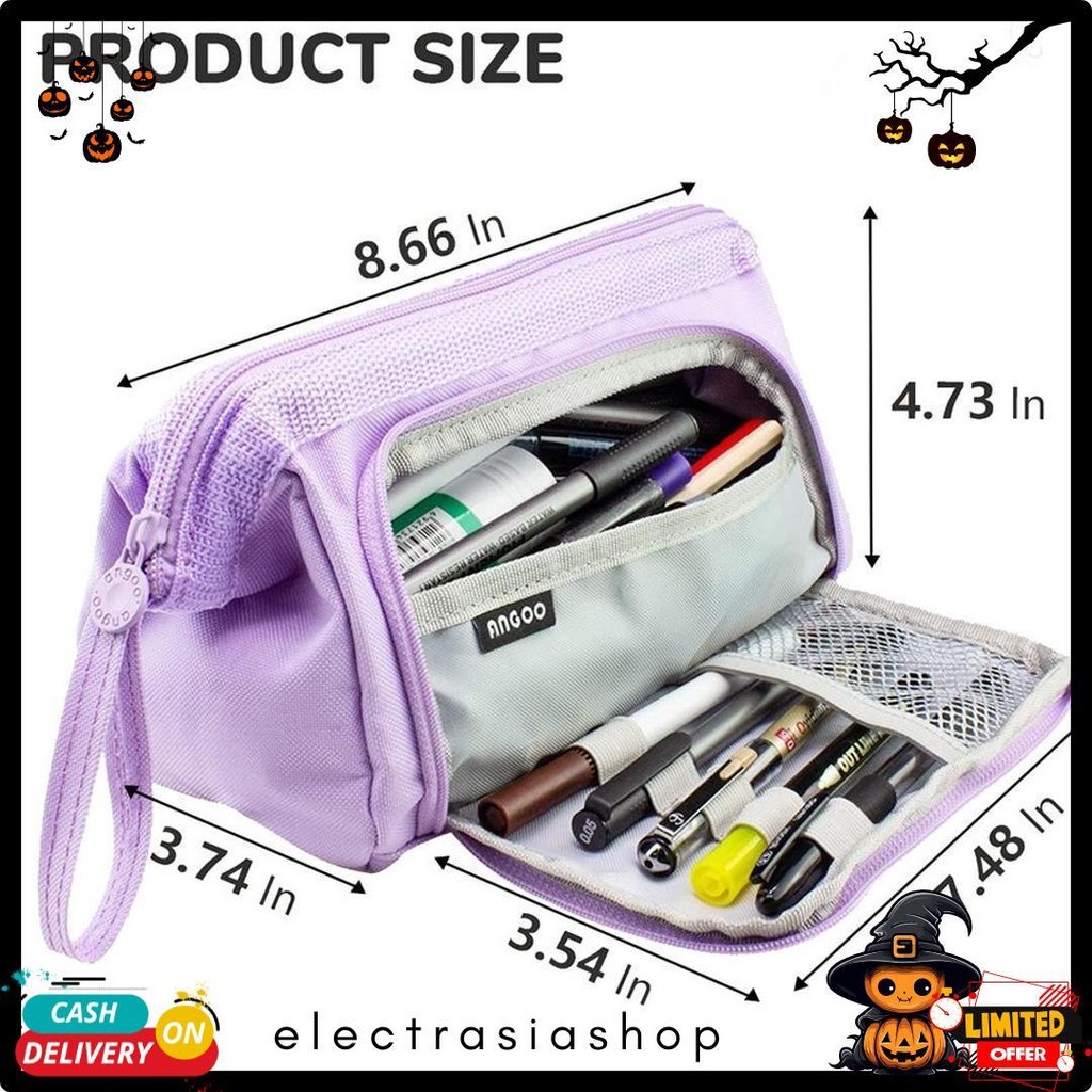

[Cod] Angoo Super Large Capacity Pencil Case Kawaii Korean Pencil Cases Aesthetic Stationery Office Desk Storage Bag For Girls School Supplies Terlengkap Dan Termurah