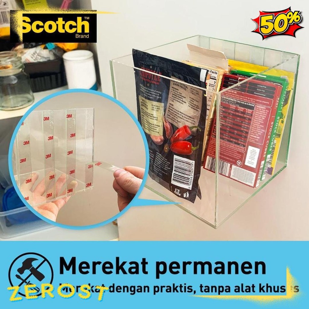 

3M Scotch Double Sided-Mounting Tape, Menahan Hingga 3.3Kg, 1 Pc, Transparan, Untuk Pengunaan Dalam Ruangan Terlaris! Produk Ini Banyak Dicari