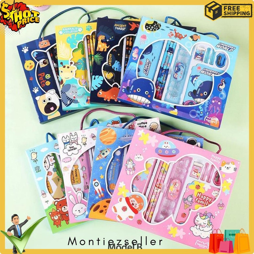 

Alat Tulis Set Paket Komplit 7 In 1 / Stationery Complete Lengkap / Kotak Pensil Anak / Souvenir Hadiah Kado / Sekolah Karakter Kartun Lucu Animal Hewan / Perlengkapan Tulis / Tempat Pensil Terlaris! Produk Ini Banyak Dicari