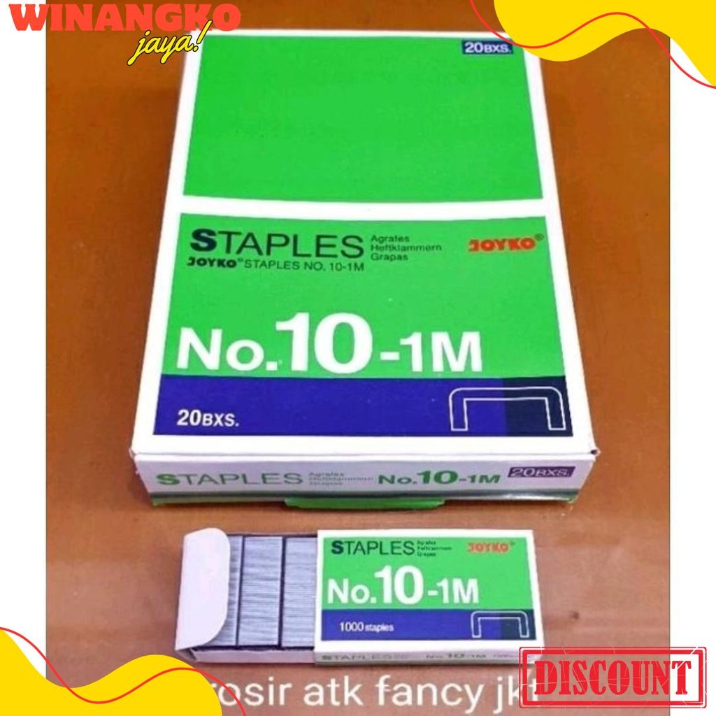 

( 1 Dus = 20 Pak Kecil ) 10-1M Staples Steples Isi Stapler Stepler Neces Joyko No. 10 - 1M Kecil Diskon