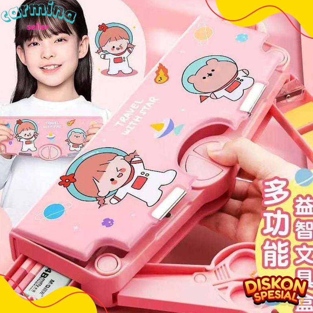 

( Mia ) K001 Kotak Pensil Multifungsi Motif Kartun Untuk Laki Laki Perempuan / Pencil Case Karakter Lucu / Tempat Pensil Serbaguna Anak Sekolah Flash Sale! Diskon Hingga 70%