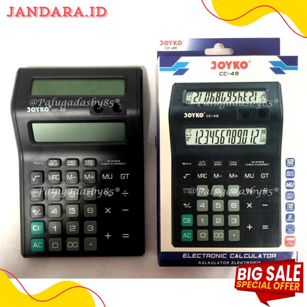 

Kalkulator Joyko Cc-49 12 Digits 2 Display (1 Biji) / Calculator Joyko Cc-49 / Joyko Cc 49 / Cc49 Terlengkap Dan Termurah