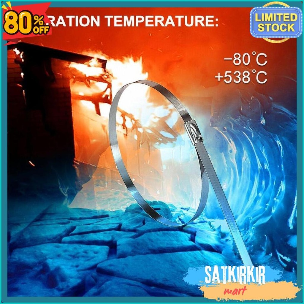 

50Pcs 15/20/30Cm Kabel Ties Stainless Steel Cable Ties Kabel Tis Steel 304 Flash Sale! Diskon Hingga 70%