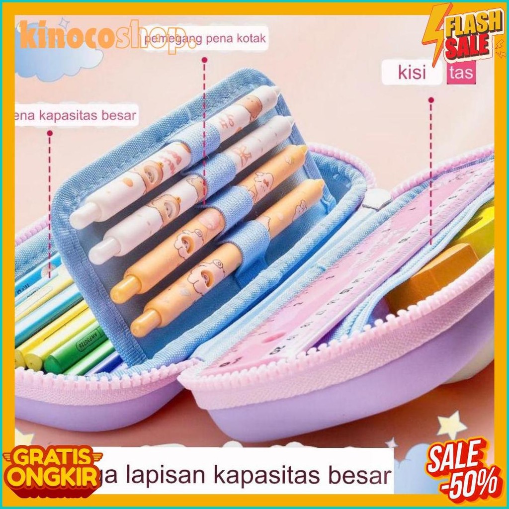 

Kotak Pensil 3D Squishy Tempat Pensil Hardcase Waterproof Pencil Case Anak Lucu 2 Tingkat 2 Lapis Diskon