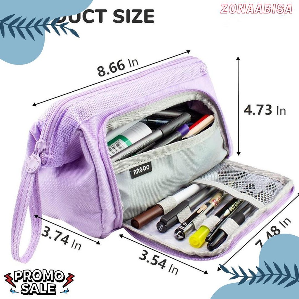 

[Cod] Angoo Super Large Capacity Pencil Case Kawaii Korean Pencil Cases Aesthetic Stationery Office Desk Storage Bag For Girls School Supplies Flash Sale! Diskon Hingga 70%